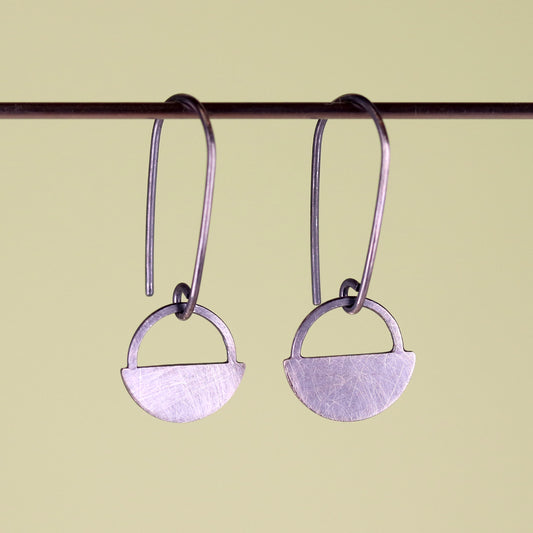 Oxidized Berry Basket Silver Earrings