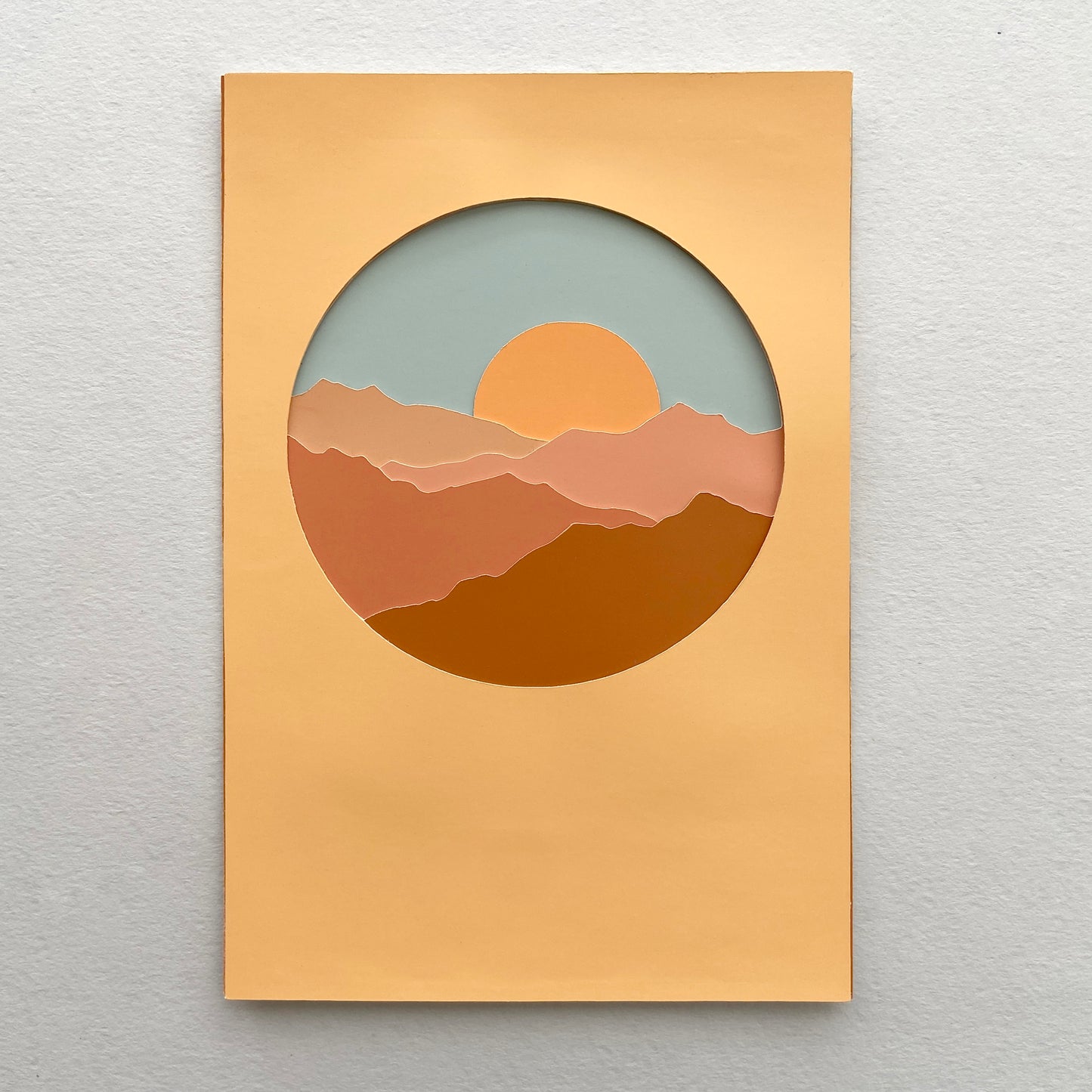 Sunrise Arizona Mountainscape Paper-cut