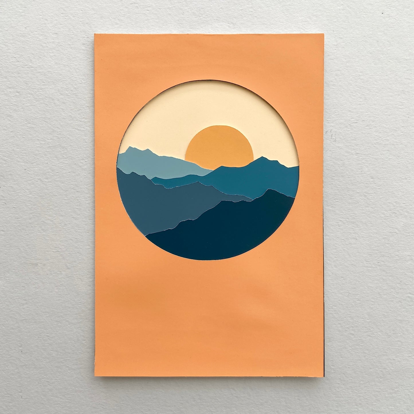 Sunset Olympic Mountainscape Paper-cut