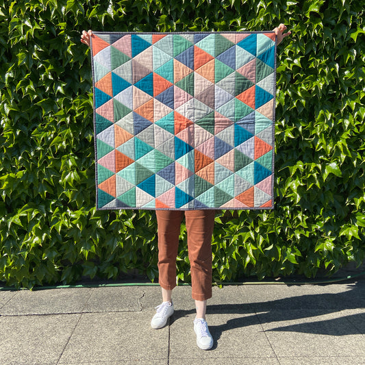Triangle Baby Quilt in Muted Multi-color