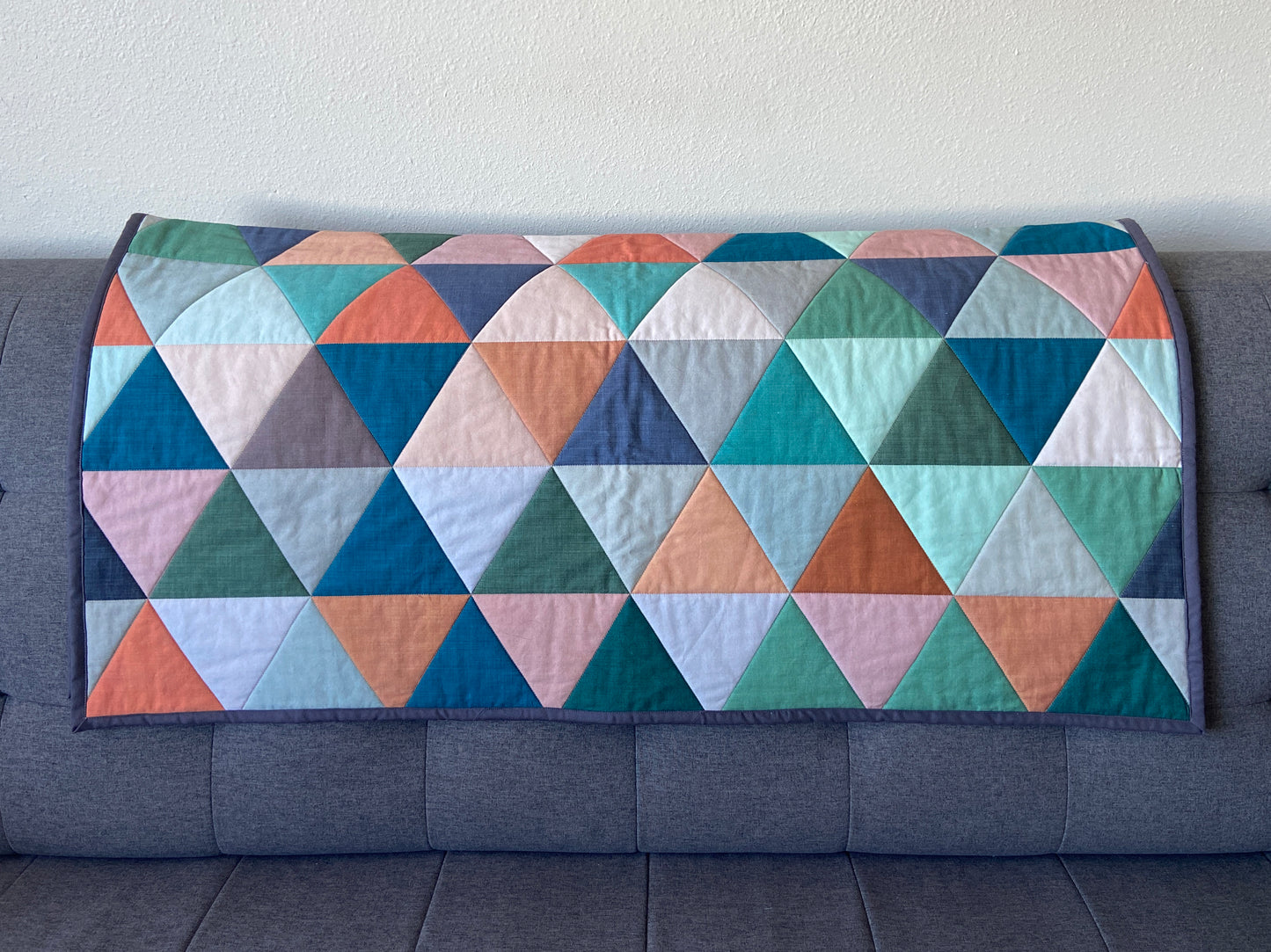 Triangle Baby Quilt in Muted Multi-color