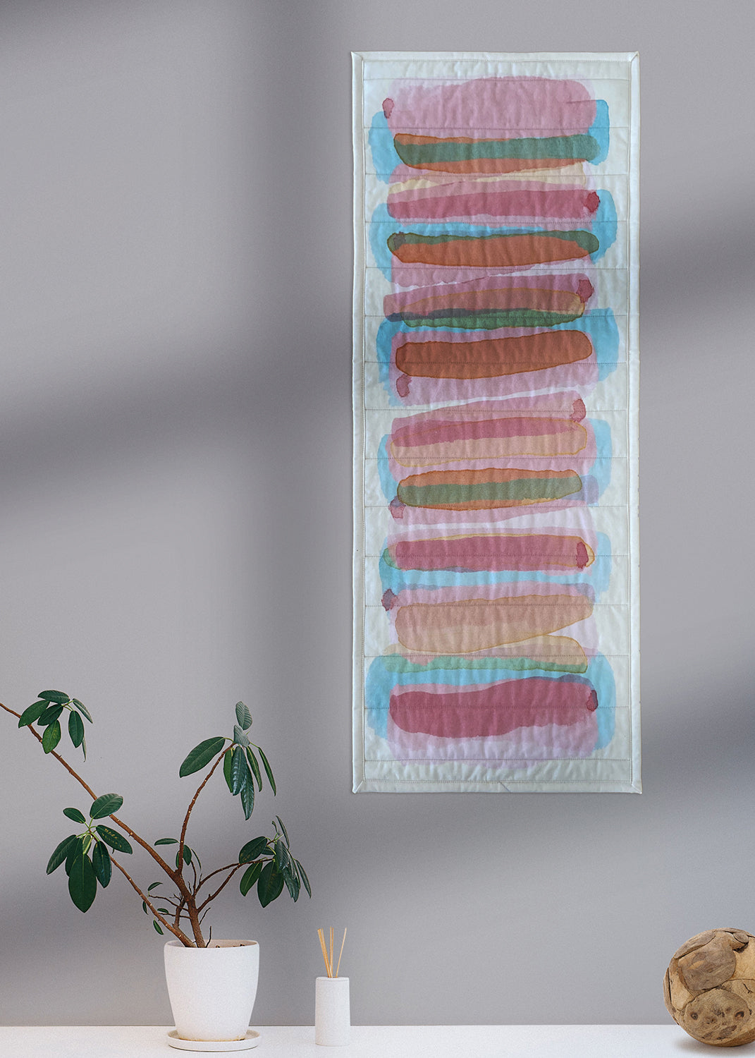 Watercolor Stripe Stack #3 Wall Quilt