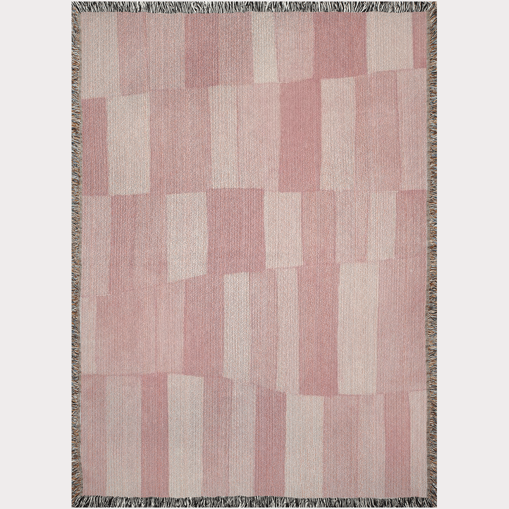 Wavy Checker Ink Painting Woven Cotton Blanket