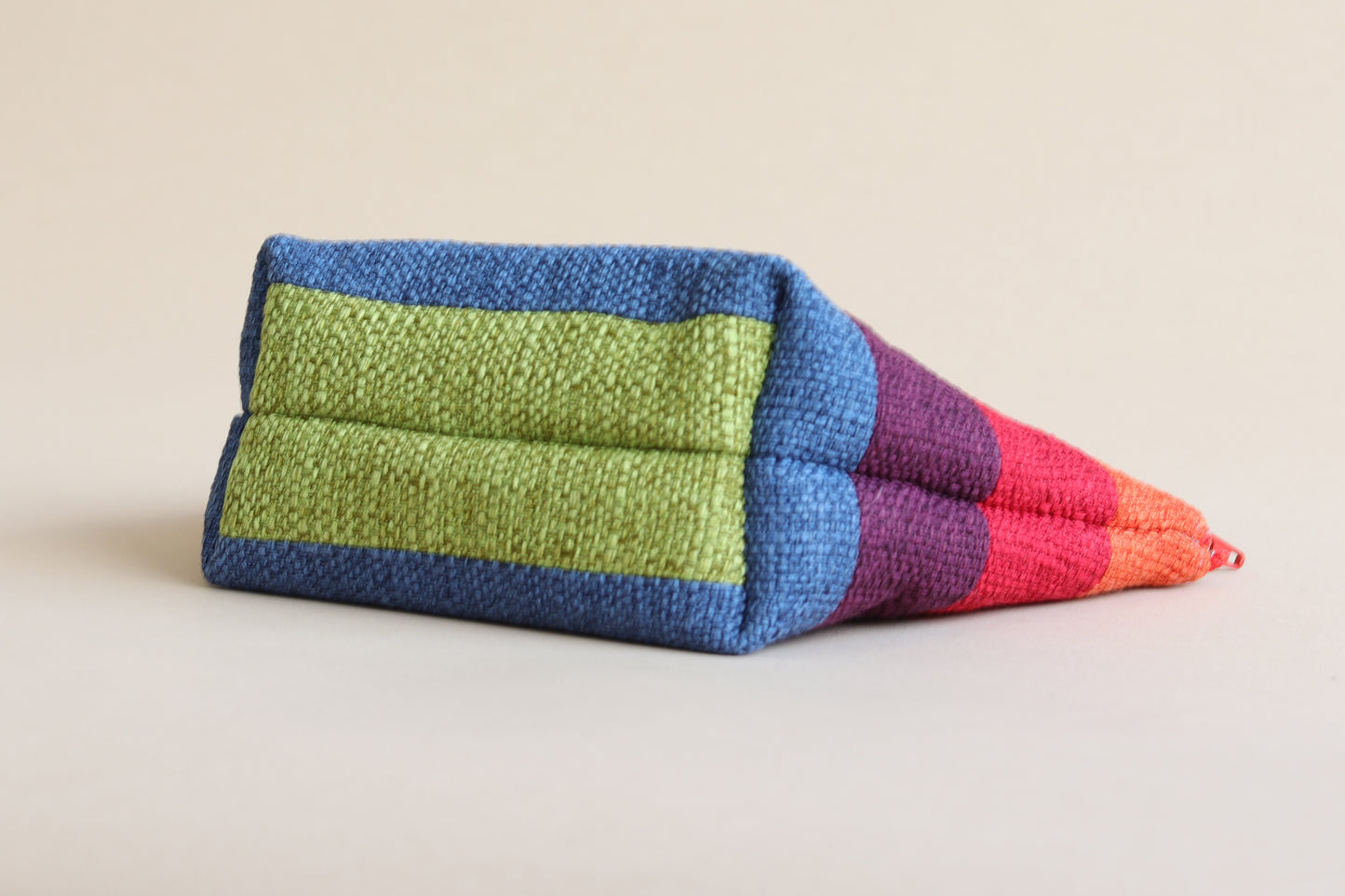Upcycled Rainbow Fabric Zipper Pouch