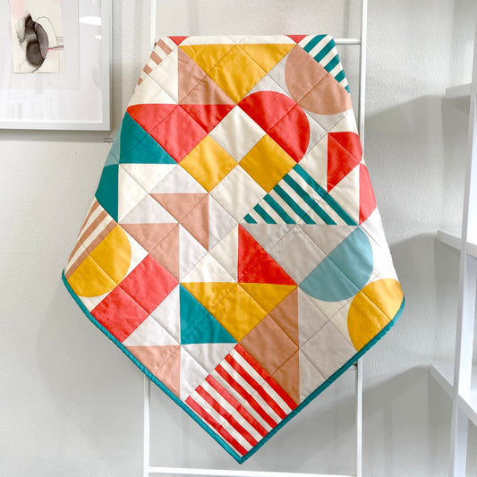 Modern Sampler Baby Quilt in Primary / Secondary Pastels